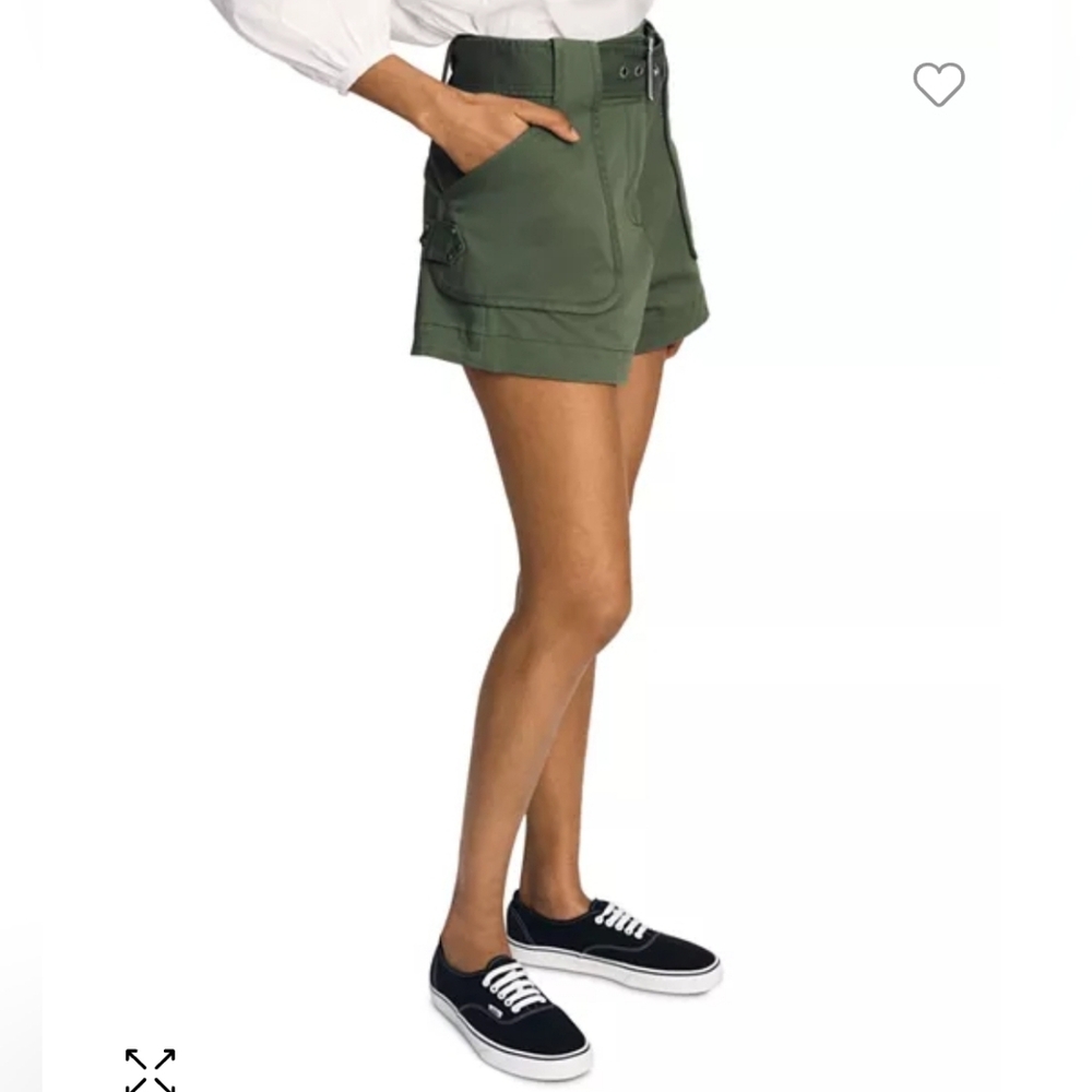 Derek Lam 10 Crosby Montery Belted Shorts in Fatigue